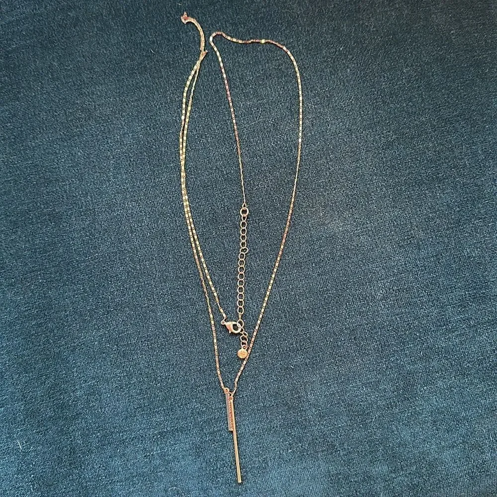 LC Lauren Conrad Long‎ Gold Tone 2 Pendant Necklace